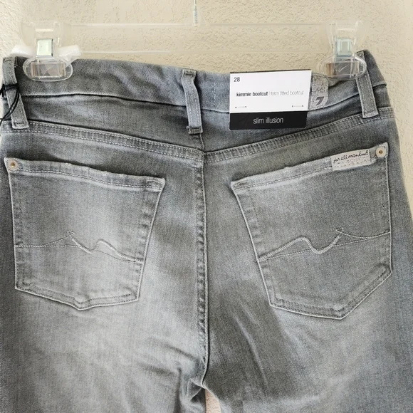 7 for All Mankind Kimmie Bootcut/Slim Illusion Grey Jeans Size 28 - Picture 4 of 9